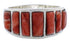Jewelry Sterling Silver Red Oyster Ring Size 7-3/4 AX36736